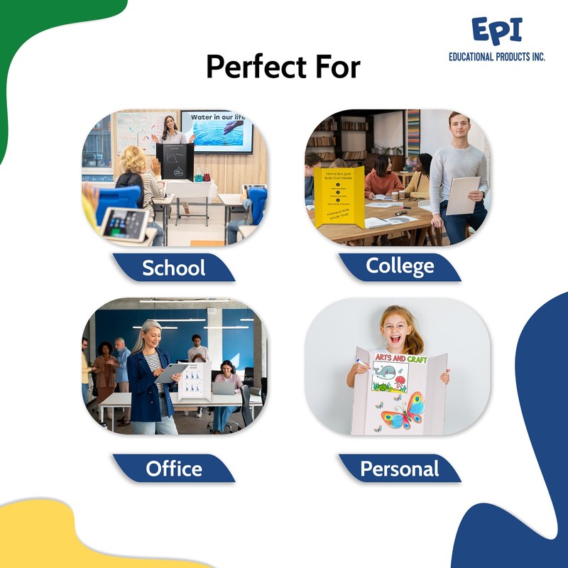 EPI Tri Fold Cardboard Display Board. Large 36 x 48in