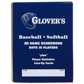 Glovers Scorebooks 9 to 15 Player Baseball/Softball Scorebook (30 Games) by Glover's Scorebooks