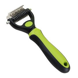 Open knot for Long haired Cats and Dogs Pet Combing Artifact Professional Painless Detangling Brush Thinning with Two way Stainless Steel Blades Floating Head One key Cleaning Design Function