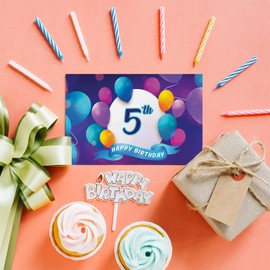 5th Birthday Party Invitations Kids - Happy Balloons 20 Pack - Childrens Birthday Invitations for Boys/Girls A6 Bday Party Invites Invitation Cards with Folding Envelopes