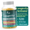 Longevity+ Daily Wellness Supplement – 90 Vegan Capsules for Cellular Energy, Immune & Inflammation Support – 1 Month Supply – Made in USA – Non-GMO