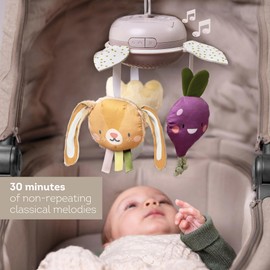 Taf Toys Garden Musical Mobile for Crib with Classical Melodies, Soft Hanging Toys, Promotes Motor Skills & Emotional Development, Large Clip for Easy Attachment, Suitable for Baby Boys & Girls