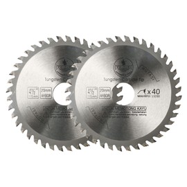Circular Saw Blade 115mm Wood Cutting Disc 40T Alloy Steel Professional Carbide Saw Blade for Woodworking Angle Grinder (2 Pack)