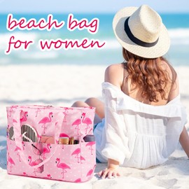 Waterproof Beach Tote Pool Bags for Women Ladies Extra Large Gym Tote Carry On Bag With Wet Compartment for Weekender Travel