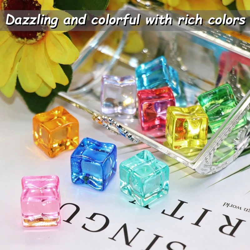 Transparent Acrylic Imitation Ice Cube Decoration, Table Vase Filler, DIY