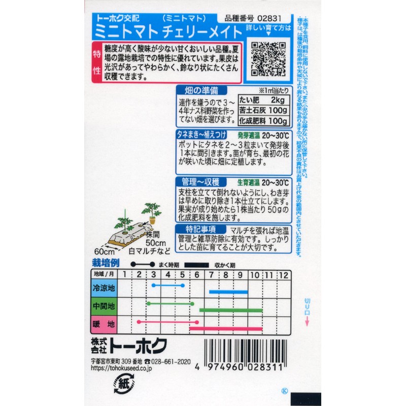 TOHOK Co., Ltd. Mini Tomato Cherry Mate 02831