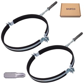 SKIR'CO Pipe Carrier with Rubber Lining for 200 mm Pipes, Pipe Carrier for Wall and Ceiling Mounting, Pipe Clamps (Pack of 2)