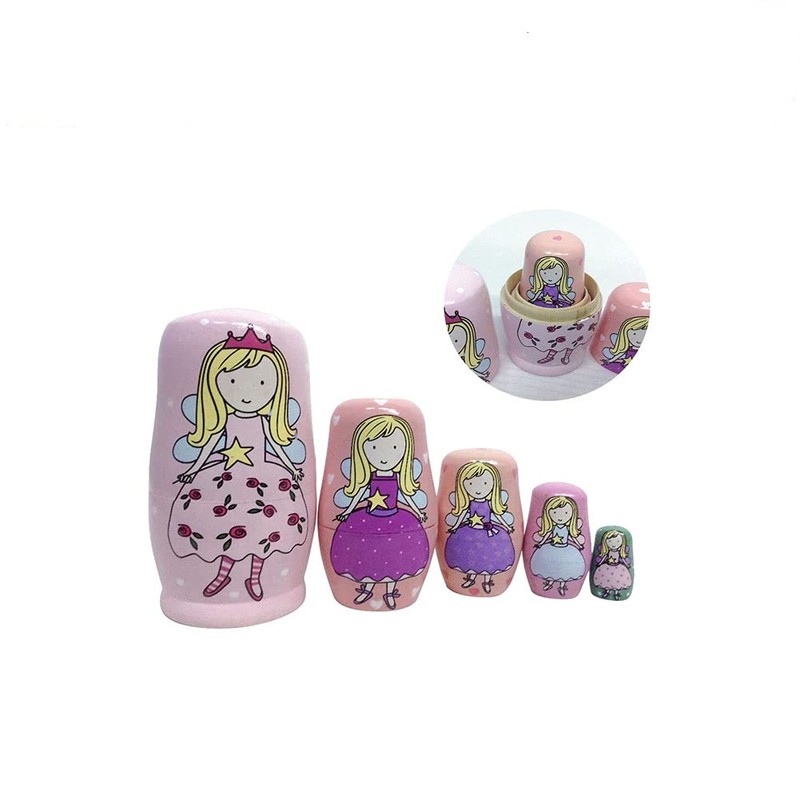 NUOBESTY Russian Nesting Dolls, Wooden Russian Dolls Stacking Nested Set,Handmade