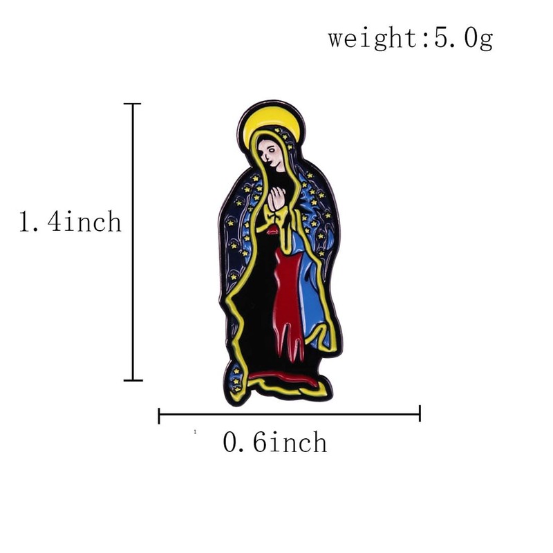 Ficsowy Enamel Pins Virgin Mary Lapel Pins for Badge Jacket