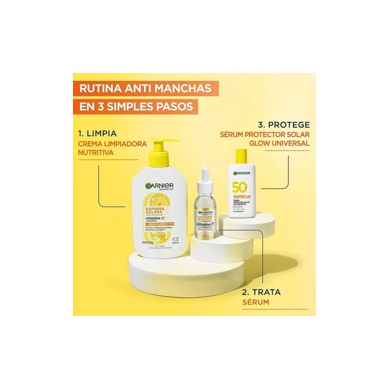 Kit Vitamina C 5: Sérum, Noche, Limpiador, Hidratante, Uv