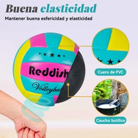 JIUS@FF Voleibol tamaño 5, Voleibol Suave Interior y Exterior para niños/Adultos Gimnasio Juegos de Playa (Rosa Amarillo Azul)