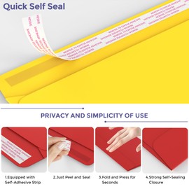 CREGEAR 50 Pack #10 Colored Envelopes Letter Size Self Seal Security Tinted Envelopes for Privacy & Business, Peel and Seal, NO Window, Letter Size 4-1/8 x 9-1/2 Inches, 24 LB