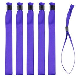 IBOO Extiff 100 Purple Fabric Bracelets for Events - Plastic Clasp to Avoid Transmission or Reuse - Comfortable Satin Bracelets of High Quality