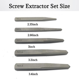 5 Pieces Bolt Extractor Set, Straight Slotted Screw Extractor Set, Easy Out Bolt Extractor Set for Broken Bolt Thread Repair