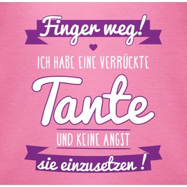 Shirtracer Baby Short-Sleeved Baby Bodysuit for Boys and Girls with Text "Ich Habe eine verrückte Tante” [German Language] Lilac - 03 Pink