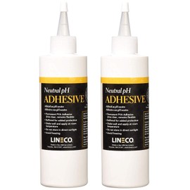 Lineco Neutral pH Adhesive, Acid-Free Dries Clear, PVA Formula Material Dries Quick Water Soluble Flexible When Dried, 8 Ounces, Used for Book Binding and Other Paper Projects (Pack of 2, White)