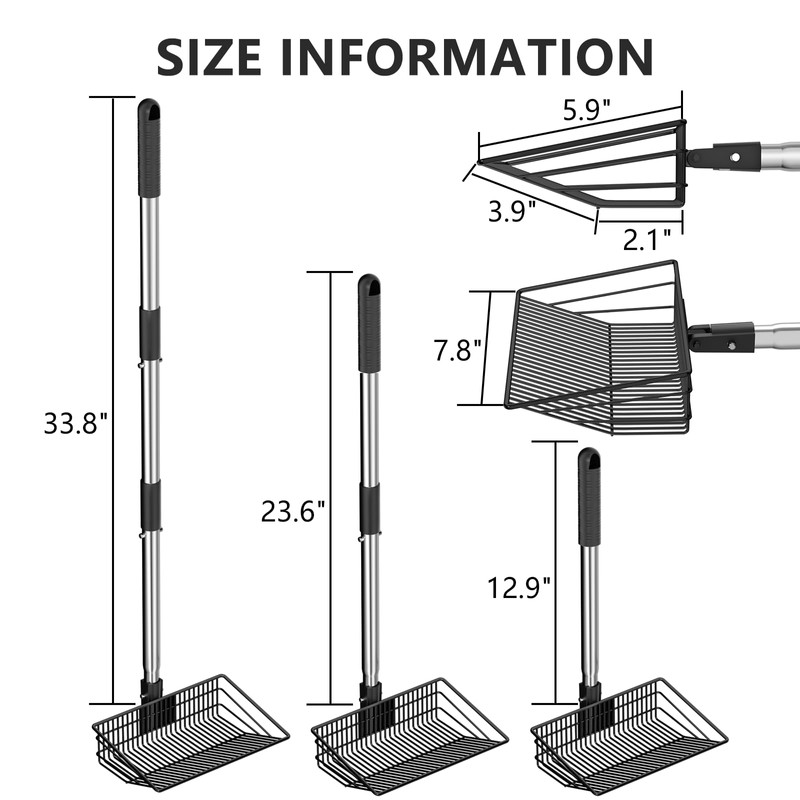 MENGBEI Chicken Poop Scooper with Adjustable Angle, Lightweight Chicken Coop