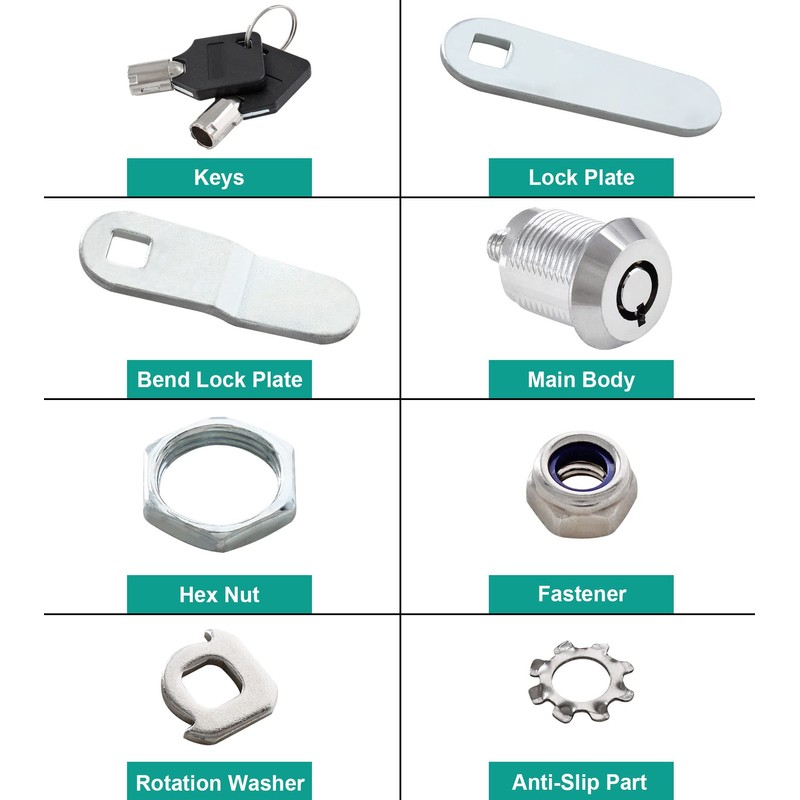 Uenhoy 4 Pack Tubular Cam Locks Keyed Alike 3/4 Inch,