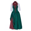 ZIUFVML Christmas Caroler Costume Set Women Highland Scottish Plaid Dress