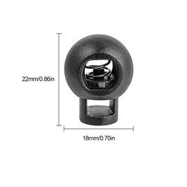 Tadipri 1-Hole Cord Stopper, Pack of 10, In Black, Up To Diameter 5 mm Cord, Band Clamp For Jacket, Sportswear, Backpack, Rubber Cord Stopper, Quick Release Shoelaces, Cord Slide