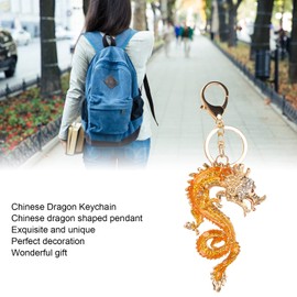 Chinese Dragon Keyring Dragon Shaped Pendant Key Chain Decoration Car Lucky Charm Car Key Pendant for Car Handbag Backpack, Zinc