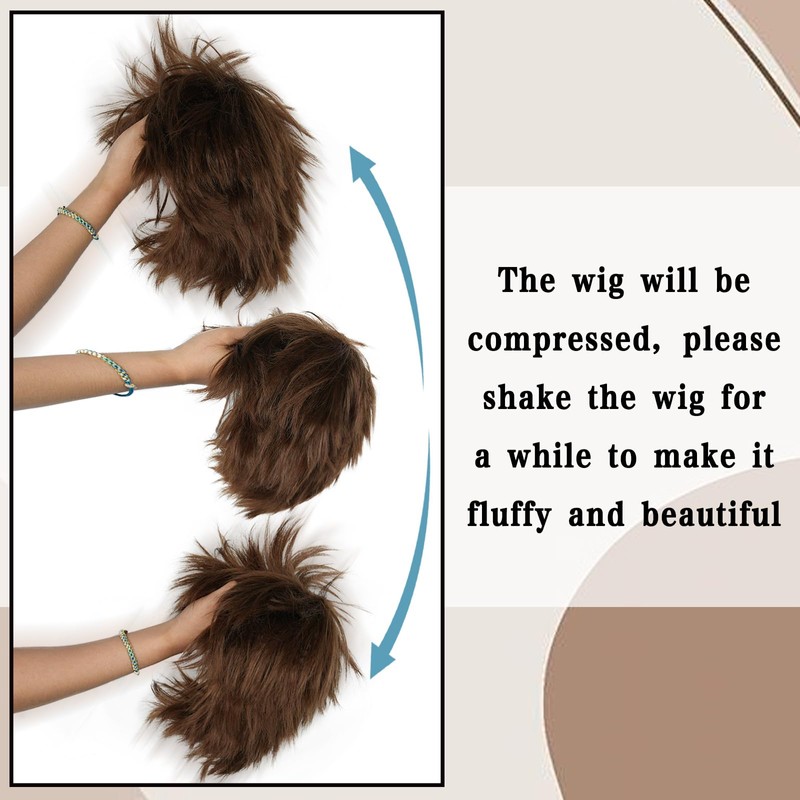 Brown Renaissance Wig Rococo Wigs Curly Colonial Baroque Wig