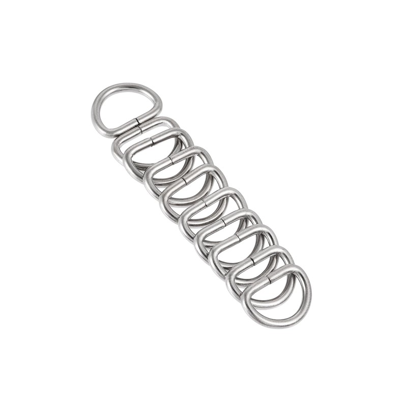 QUARKZMAN 10 mm D Ring x 50 Pieces Semicircular Unwelded