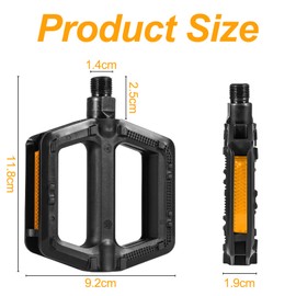 Fousenuk 1 Pair MTB Pedals, Bicycle Pedals Non-Slip Bicycle Lock Pedal, Bicycle Pedals Mountain Bike, Bicycle Pedals with Reflectors, Bicycle Pedal Black for Mountain Bike, Road Bike