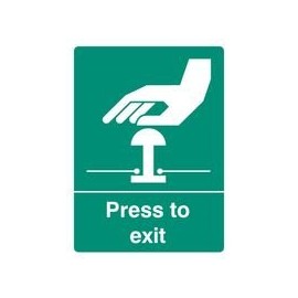 Press to EXIT SAV Signs Personal Protection Site Security 1 Pack - 22067A