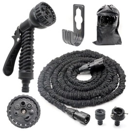 winova Stretchable Hose, Sprinkler Hose, 16.4 - 39.4 ft (5 - 15 m), Lightweight, Easy Storage, Includes Shower Head, For Gardening and Car Washing