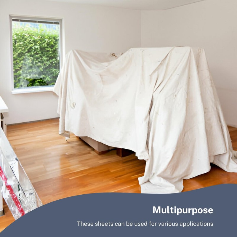 2 x Laminated Cotton Dust Sheets, Decorating, 6ft x 3ft,