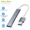 USB 3.0ハブ 4イン1 USBポートハブスプリッター ウルトラスリム ハブドングルエクスパンダー ノートパソコン、フラッシュドライブ、HDD、コンソール、プリンター、カメラ、Keyborad、マウス、5Gbpsデータ転送、アルミニウム
