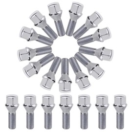 12x1.25 OEM/Stock Wheel Lug Bolts, 20pcs Chrome ET 28mm Shank 19mm Hex Lug Nut Bolts for 2015-2022 Je/ep Renegade, 2018-2022 Compass, 2014-2022 Cherokee and More