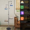 beaysyty Tiffany Style Stained Glass Retro Floor Lamp with Tray,