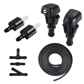 Click&Fit Extended repair kit Windshield Washer Nozzles replacement for Nissan Titan Armada, Infiniti QX56, Dodge Dakota Durango OE# 28931-7S000 accessories; Nozzles, check vlaves, hose, connectors