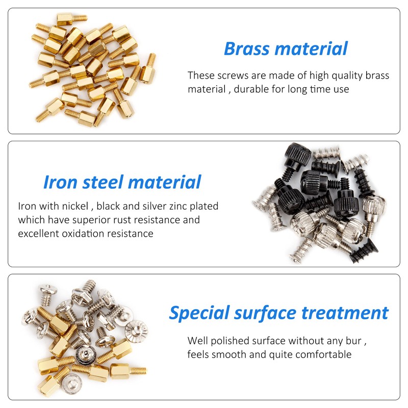 Personal Computer Screws, 228-Piece Standoffs Set, Universal PC Mounting Repair