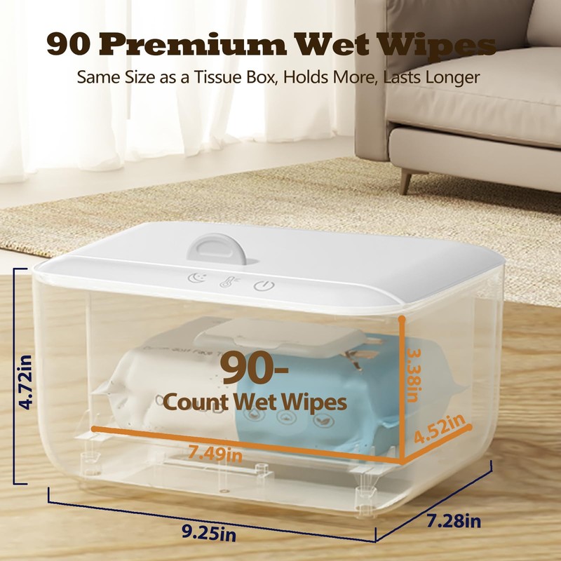 jjojcll Wipe Warmer,Baby Wipe Warmer Dispenser,Large Capacity Wipe Holder Box