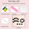 WAFOLOZE Black Press on Nails Short, 24pcs Nails Press on