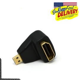 eleFlorida HDMI standard female to micro HDMI  Male black connector adapter 90° e48