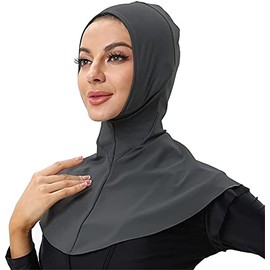nadamuSun Women's Full Coverage Sun Protection Bathing Hijabs, dark grey