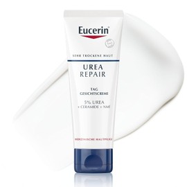Eucerin UreaRepair 5% Urea Day Face Cream 50 ml, Regenerating Day Cream Moisturises Dry Face Skin for 48 Hours, Moisturising Cream with Urea, Ceramides and Lactate