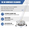 JANZ 16" Pressure Washer Surface Cleaner with 4 Wheels, Stainless