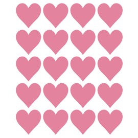 40 Rubber Hearts, 40 mm, Pink, Made from PVC Film, Weatherproof, Heart Sticker