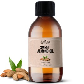 Sweet Almond Oil for Hair, Pure Almond Oil for Skin, Pure Almond Carrier Oil, Carrier Oil for Essential Oils Mixing, Almond Oil for Ears, Face, Sweet Almond Oil for Skin, Carrier Oil for Hair - 250ml