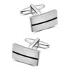 Mr.Van Simple Stripes Cufflinks Platinum Plated Metal Geometric Shape Cuff