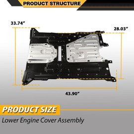 CNNELL Front Center Engine Lower Undercar Shield Compatible with Honda Civic 2012 (Not fit MX and Si Trims), Fit Acura ILX 2013 (Not fit 2.4L Engines) Lower Engine Cover Assembly