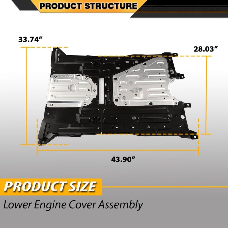 CNNELL Front Center Engine Lower Undercar Shield Compatible with Honda