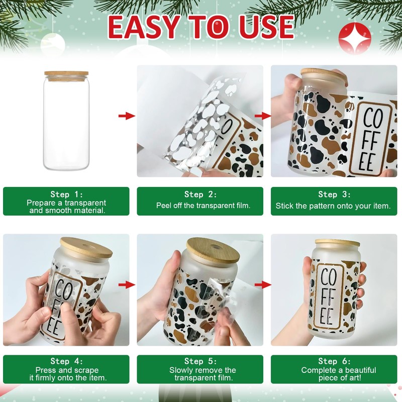 Papiailove 20Pcs Christmas Martini Uv Dtf Cup Wraps for 16