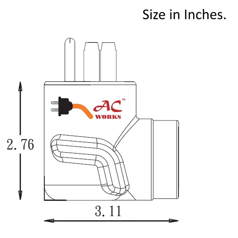 AC WORKS 4-Prong 220-Volt Plug to 120-Volt 15/ 20Amp Household