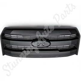 Stunning For 2015 2016 2017 Ford F150 F-150 Front Upper Grill W/O Camera Hole Matte Black